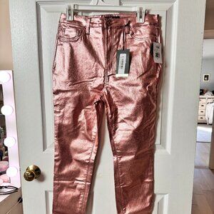YMI Size L Rose Gold Shimmer Jeans